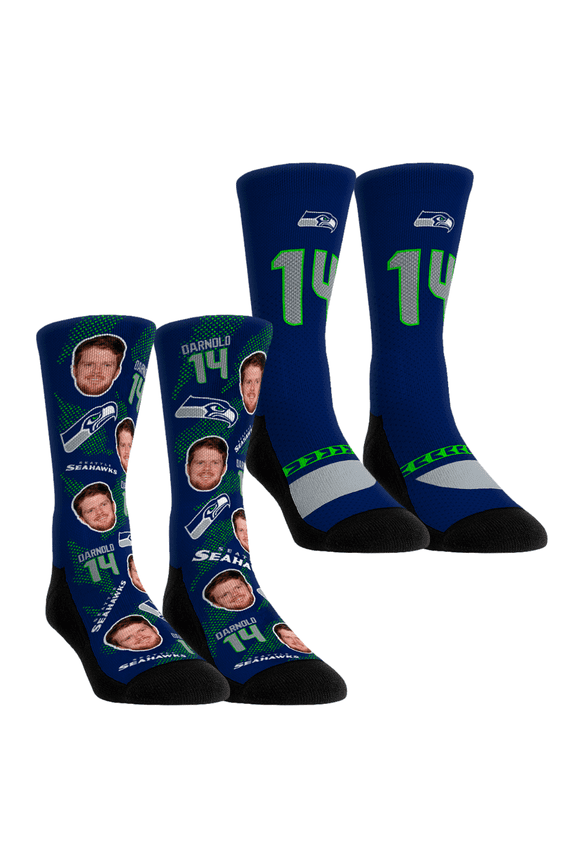 Youth Rock Em Socks Sam Darnold Seattle Seahawks Player Football Guy Two-Pack Crew Sock Set