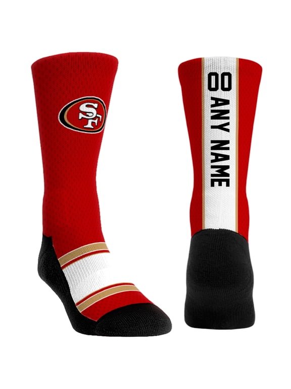 Youth Rock Em Red San Francisco 49ers Custom Jersey Crew Socks
