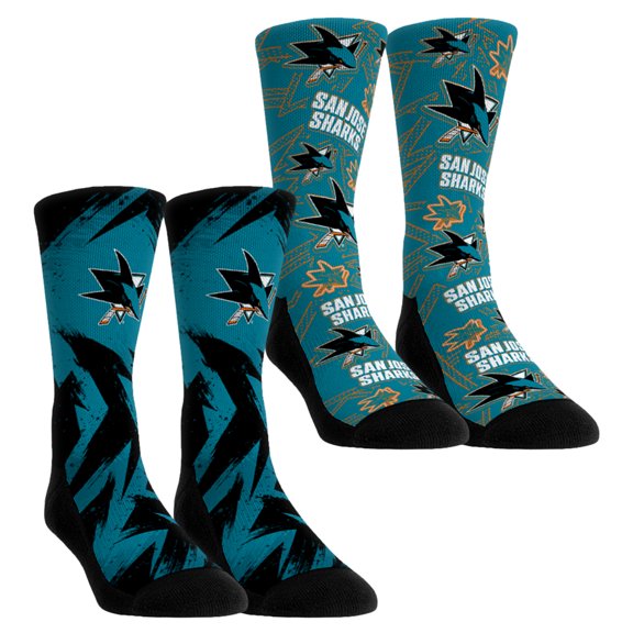 Youth Rock Em Socks San Jose Sharks Game Day Two-Pack Crew Socks