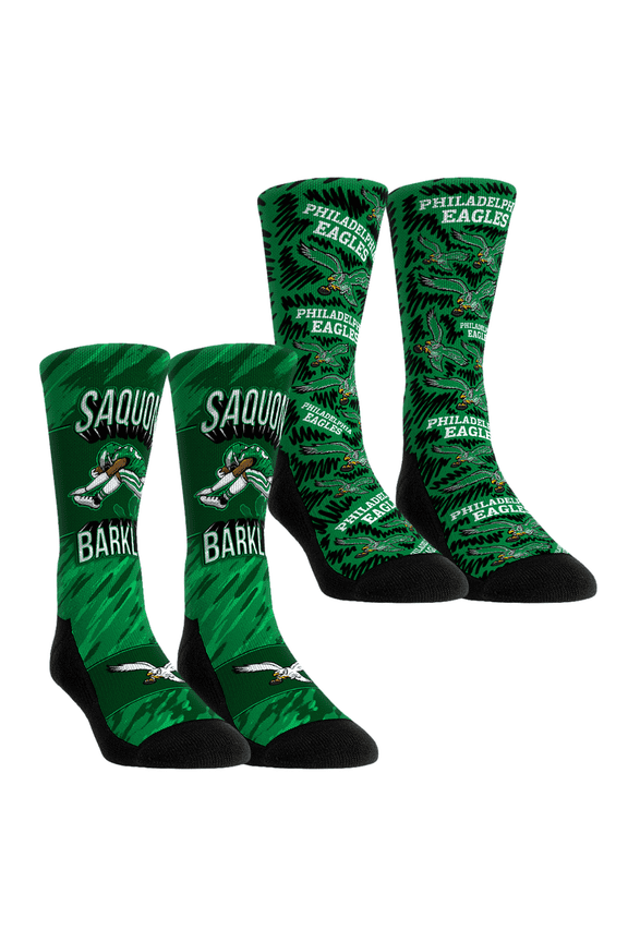 Youth Rock Em Socks Saquon Barkley Philadelphia Eagles 2-Pack Reverse Hurdle Crew Socks Set