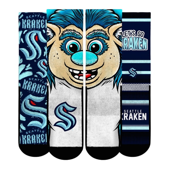 Youth Rock Em Socks  Seattle Kraken Fan Favorites Three-Pack Crew Socks Set