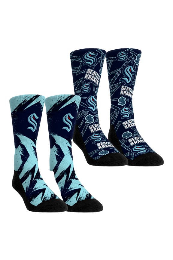 Youth Rock Em Socks Seattle Kraken Game Day Two-Pack Crew Socks