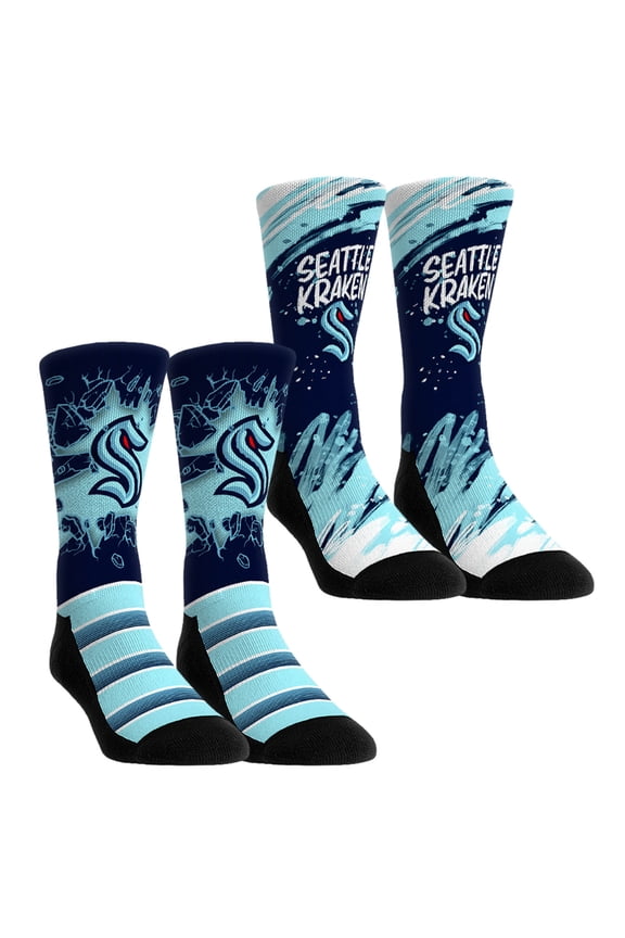 Youth Rock Em Socks  Seattle Kraken Ice Breaker Two-Pack Crew Socks Set