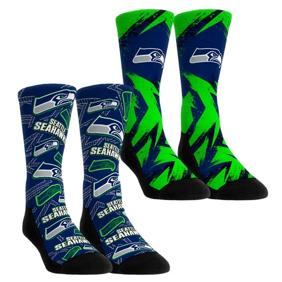 Youth Rock Em Socks  Seattle Seahawks Game Day Two-Pack Crew Sock Set