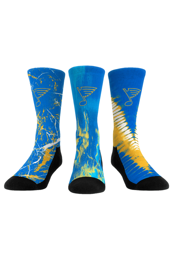Youth Rock Em Socks St. Louis Blues Team Colors Three-Pack Crew Socks
