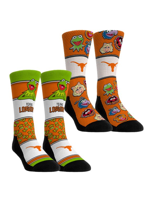 Youth Rock Em Texas Longhorns Muppets 2-Pack Crew Socks Set