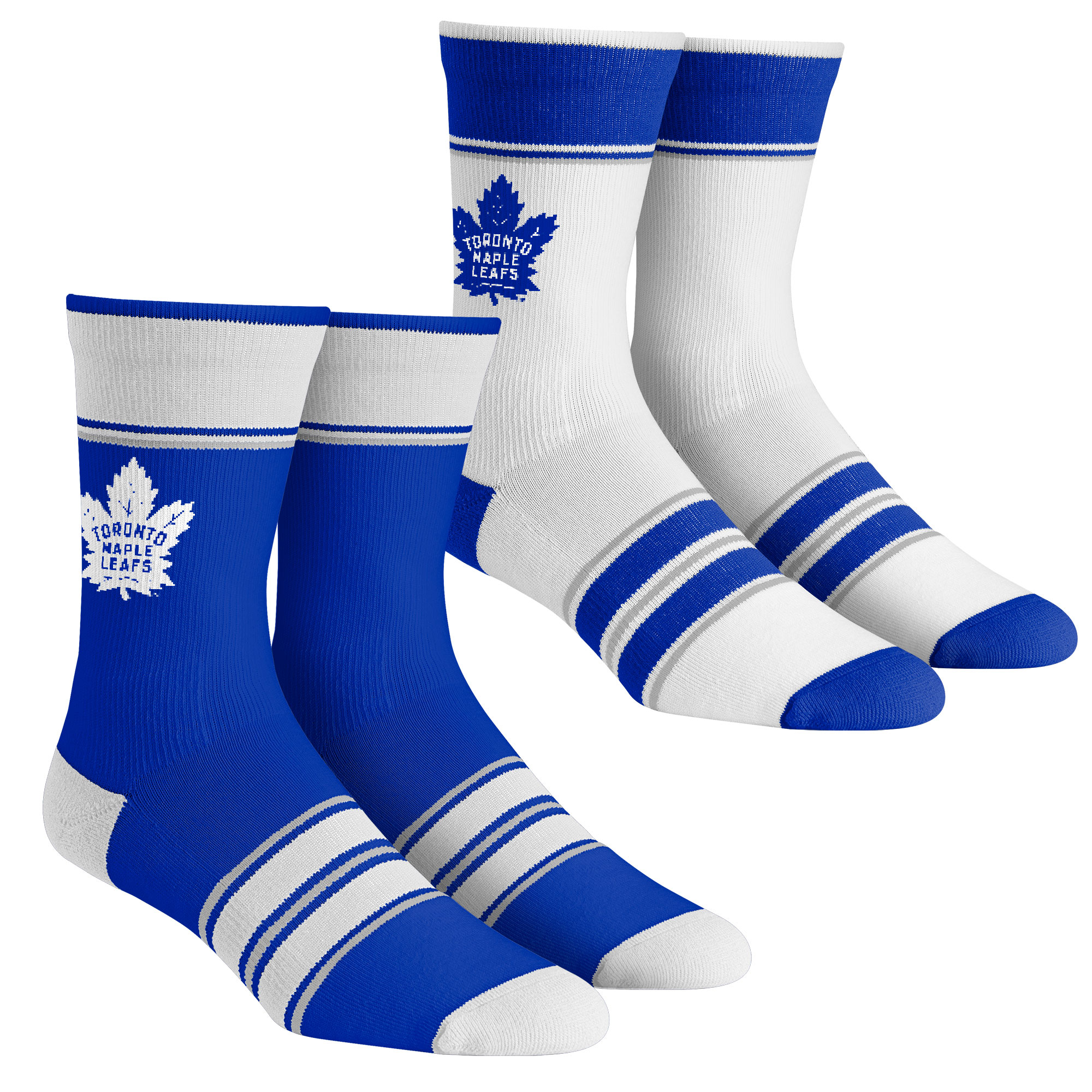 Youth Rock Em Socks Toronto Maple Leafs MultiStripe 2Pack Team Crew