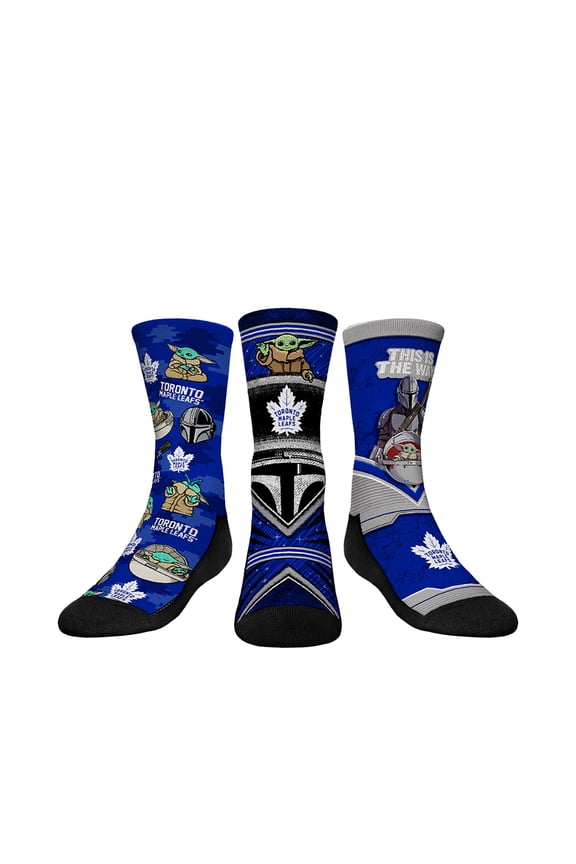 Youth Rock Em Socks Toronto Maple Leafs The Mandalorian 3-Pack Crew Socks