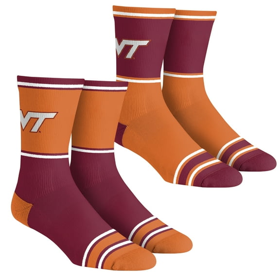 Youth Rock Em Socks Virginia Tech Hokies 2-Pack Color Block Crew Socks Set