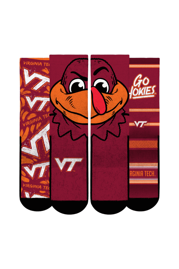 Youth Rock Em Socks Virginia Tech Hokies Fan Favorite Three-Pack Crew Sock Set