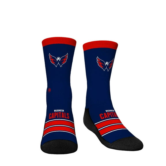 Youth Rock Em Socks Washington Capitals Gametime Stripe-Crew Socks