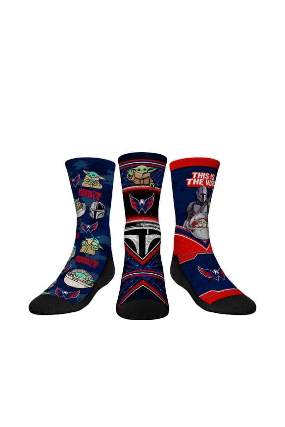 Youth Rock Em Socks Washington Capitals The Mandalorian 3-Pack Crew Socks