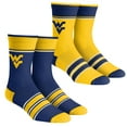 thumbnail image 1 of Youth Rock Em Socks West Virginia Mountaineers Multi-Stripe 2-Pack Team Crew Sock Set, 1 of 1