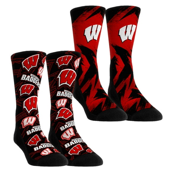 Youth Rock Em Socks  Wisconsin Badgers Game Day Two-Pack Crew Socks Set