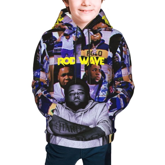 Youth Rod Wave Hoodies 3d Printed Pullover Hooded Sweatshirt With Pocket For Boys Girls