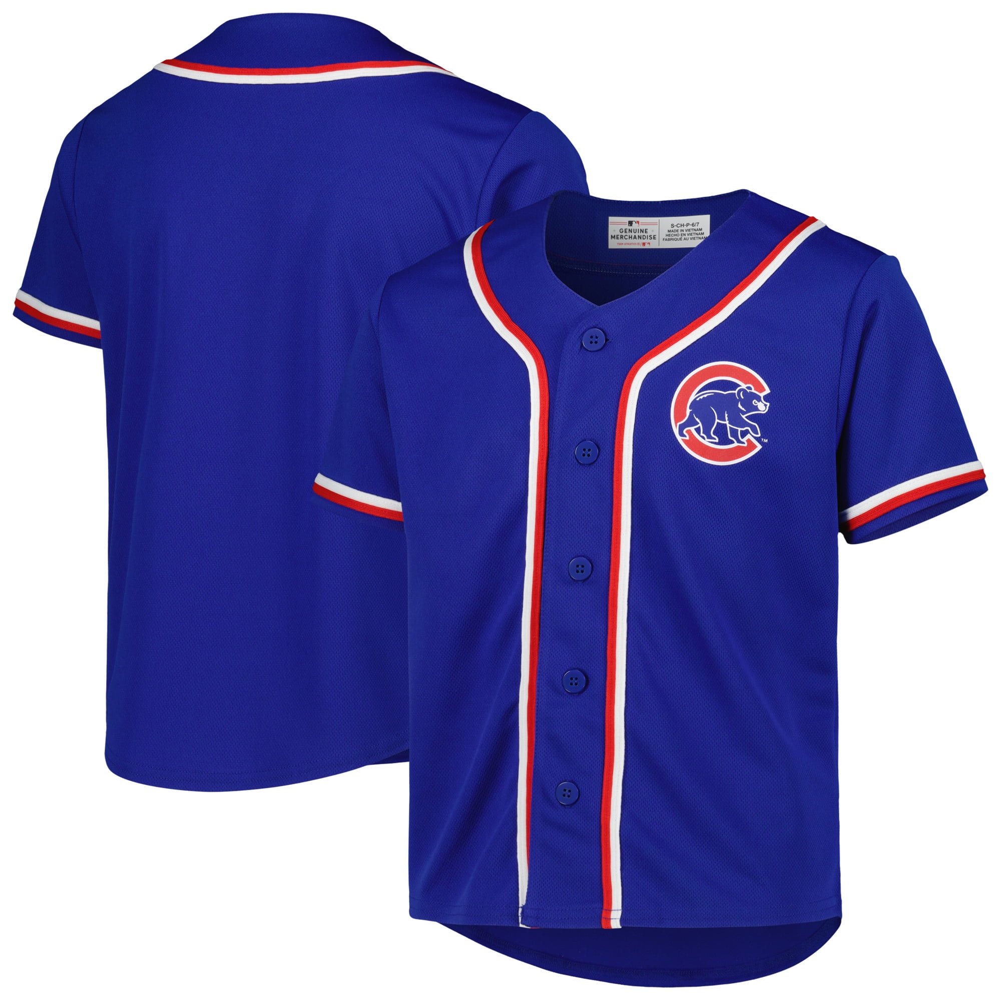 Youth Royal Chicago Cubs Full-Button Replica Jersey 