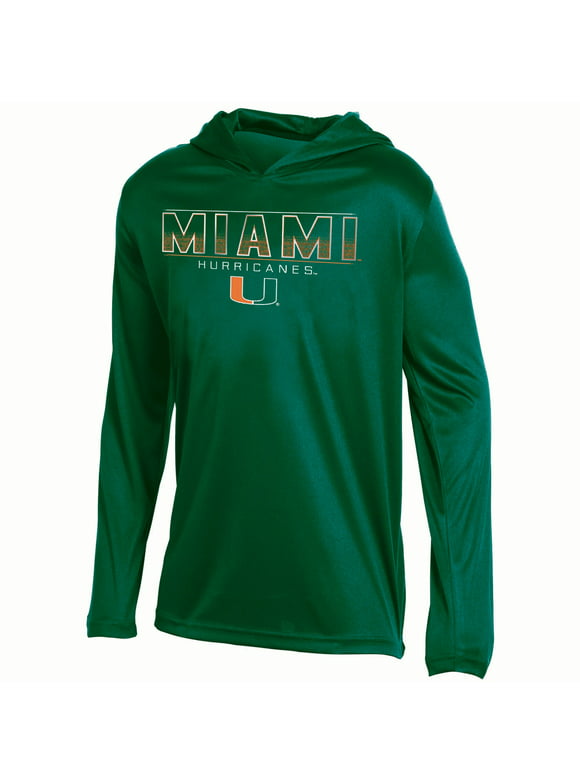 Youth Russell Athletic Green Miami Hurricanes V-Neck Pullover Hoodie