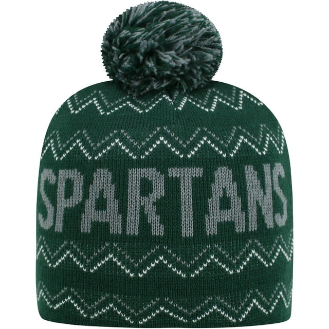 Youth Russell Athletic Green Michigan State Spartans Rimy Knit Beanie With Pom - OSFA
