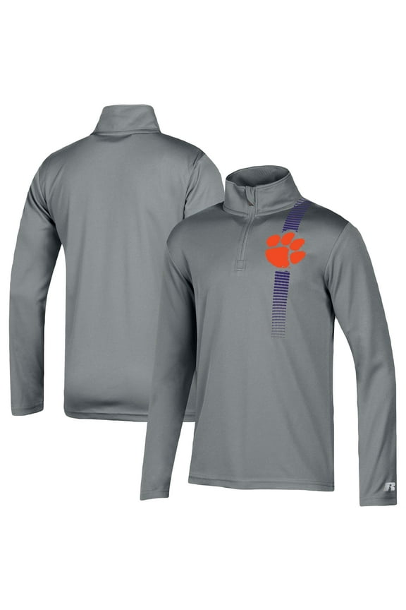 Youth Russell Gray Clemson Tigers Fitness Quarter-Zip Top