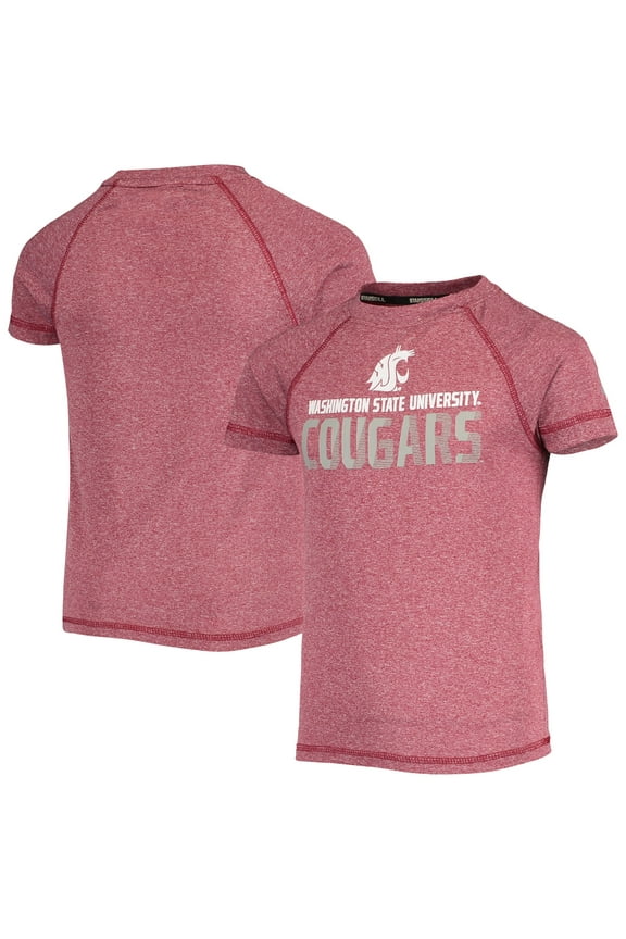 Youth Russell Heathered Crimson Washington State Cougars Impact Raglan T-Shirt
