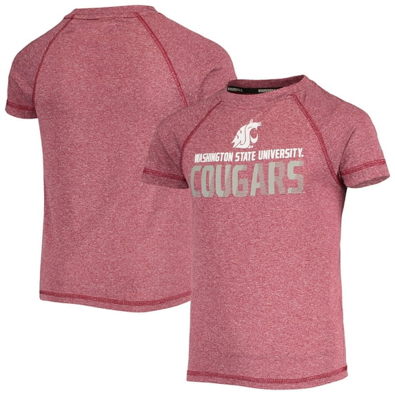 Youth Russell Heathered Crimson Washington State Cougars Impact Raglan T-Shirt