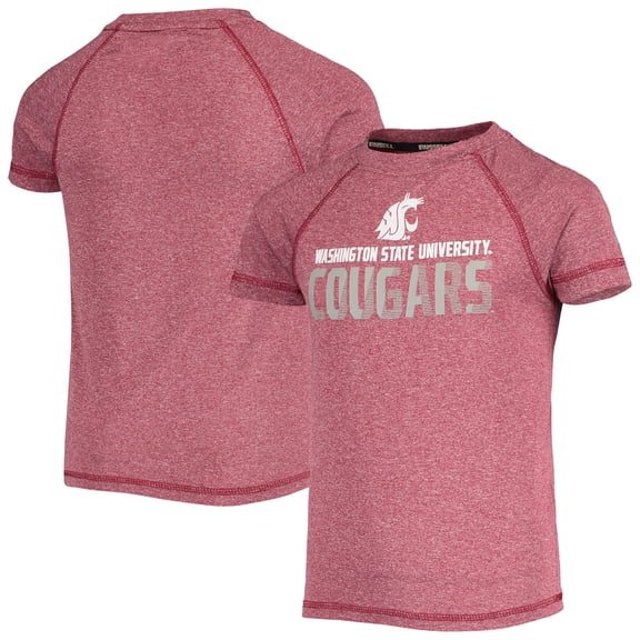 Youth Russell Heathered Crimson Washington State Cougars Impact Raglan T-Shirt