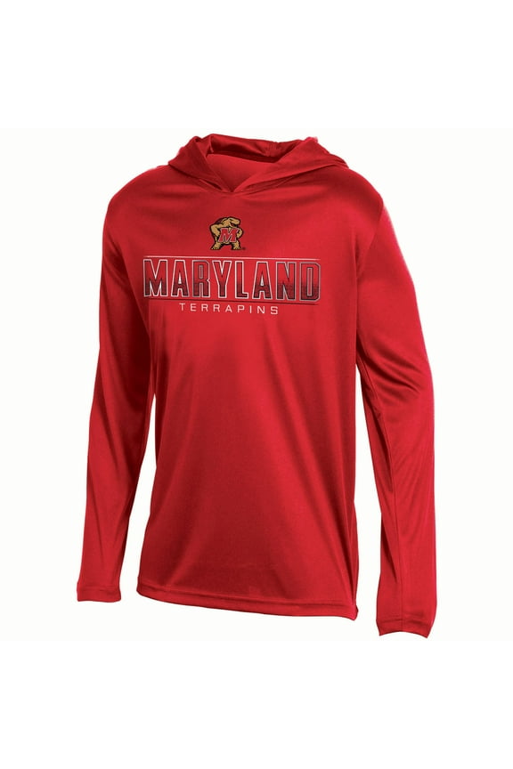 Youth Russell Red Maryland Terrapins V-Neck Pullover Hoodie