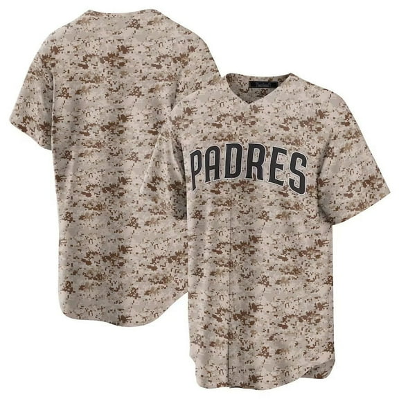 Youth San Diego Team #00 T-Shirt Uniform, Athletic Casual Button Down Short Sleeve-Camo-Yth M