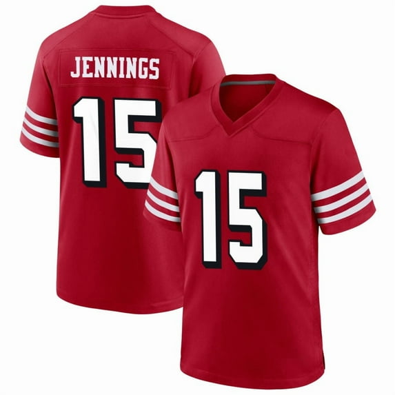 Youth San Francisco Jennings 15 Scarlet Alternate Stitched T-Shirts Sports Player Game Top, Small
