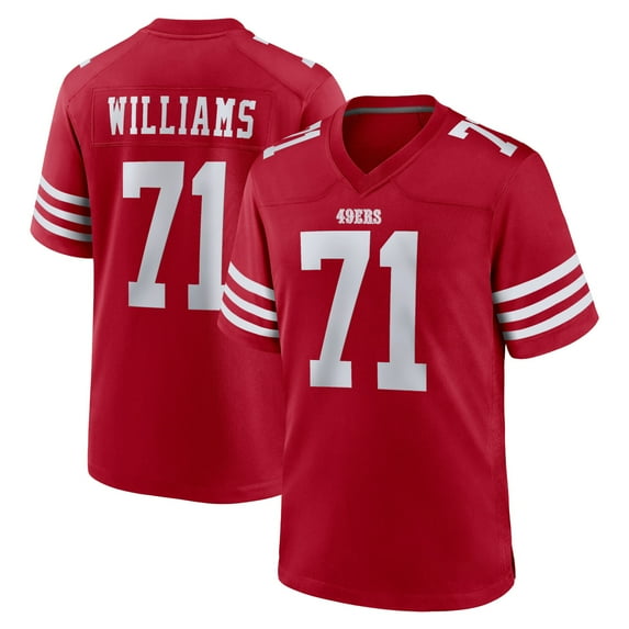 Youth San Francisco T Williams 71 Scarlet Stitched T-Shirts Sports Player Game Top, Medium