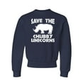 thumbnail image 1 of Youth Save The Chubby Unicorns Funny Rhino Crewneck Sweatshirt, 1 of 1