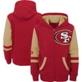 thumbnail image 1 of Youth Scarlet San Francisco 49ers Colorblock Full-Zip Hoodie, 1 of 3