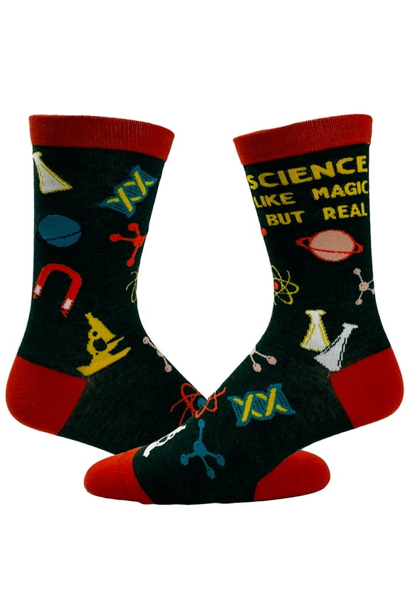 Youth Science Like Magic But Real Socks Funny Nerdy Chemistry Sarcastic Graphic Footwear