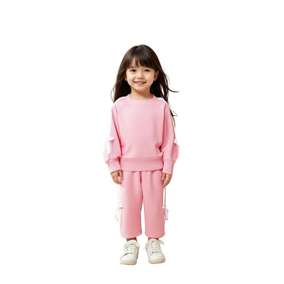 Youth Sets Long Sleeve Crewneck Red Loose Fashion Sweatshirts and Sweatpants 2 Piece Fall Clothes 2-3 Years Old Girl Clothes Boys Girls Fashion