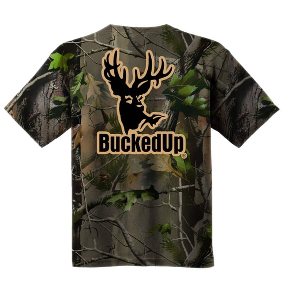 Youth Short Sleeve BuckedUp® Realtree APG Camo with Pink Logo