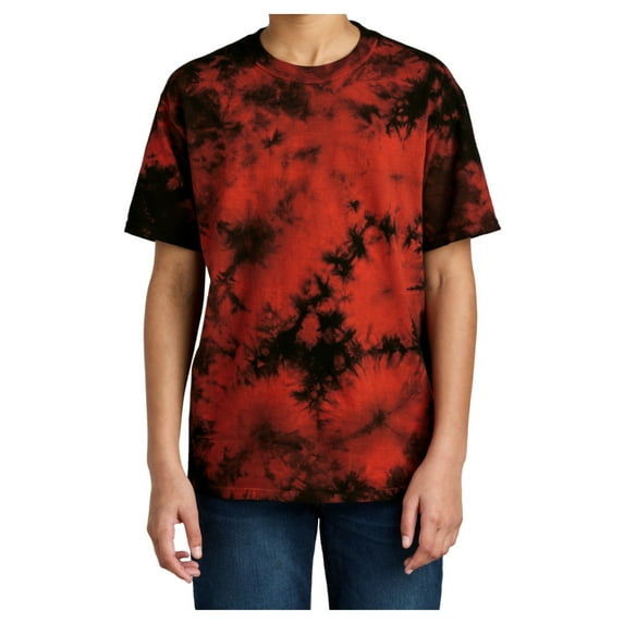 Mafoose Youth Short Sleeve Crystal Tie-Dye Tee Black/Red Small
