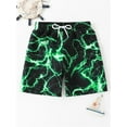 thumbnail image 1 of Youth Shorts Boy's Patchwork Drawstring Waist Printed Summer Boho Track Shorts, 1 of 5