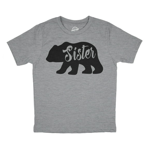 Youth Sister Bear T shirt Cute Funny Cool Camping Family Tee for Little Sister