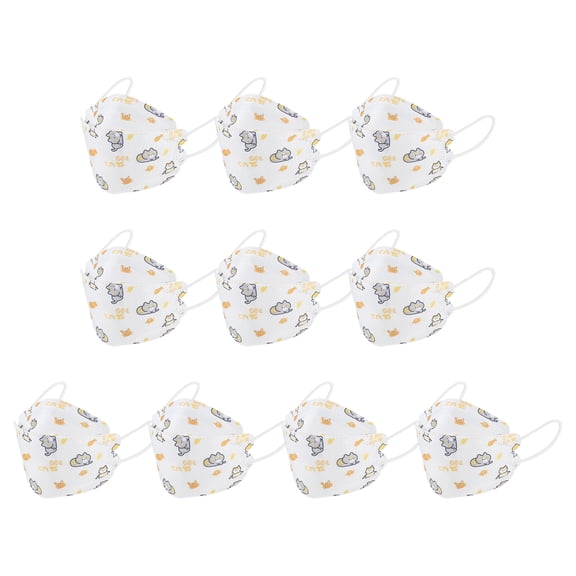 Youth Size Breathable Face Masks 10 Pack Protective Mask 3-Layer Soft Design Comfortable for Activities and Essential Family Outings C