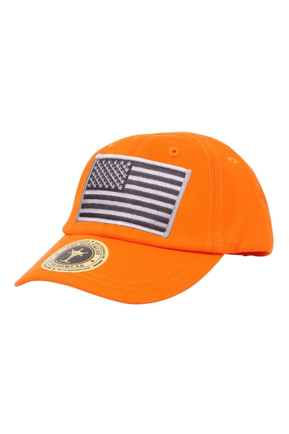 Youth Sized USA Adjustable Unstructured Hat - Orange