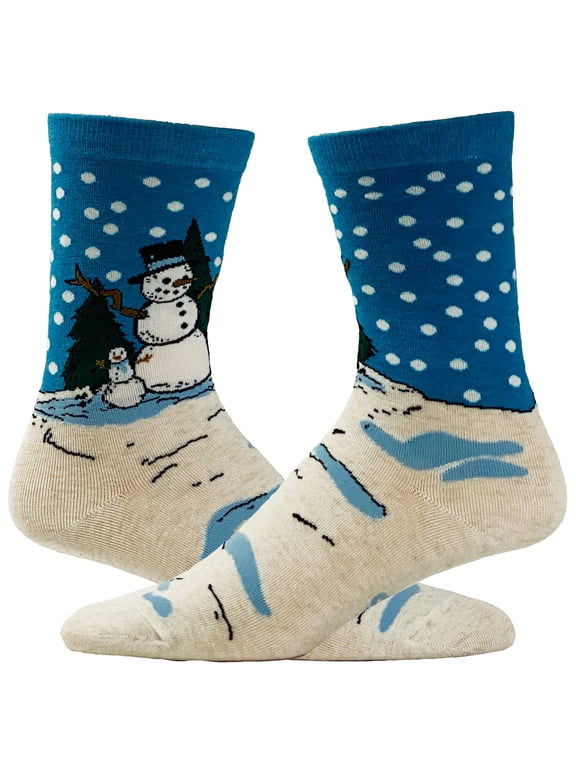 Youth Snowman Socks Cute Winter Weather Snow Holiday Christmas Party Festive Novelty Footwear