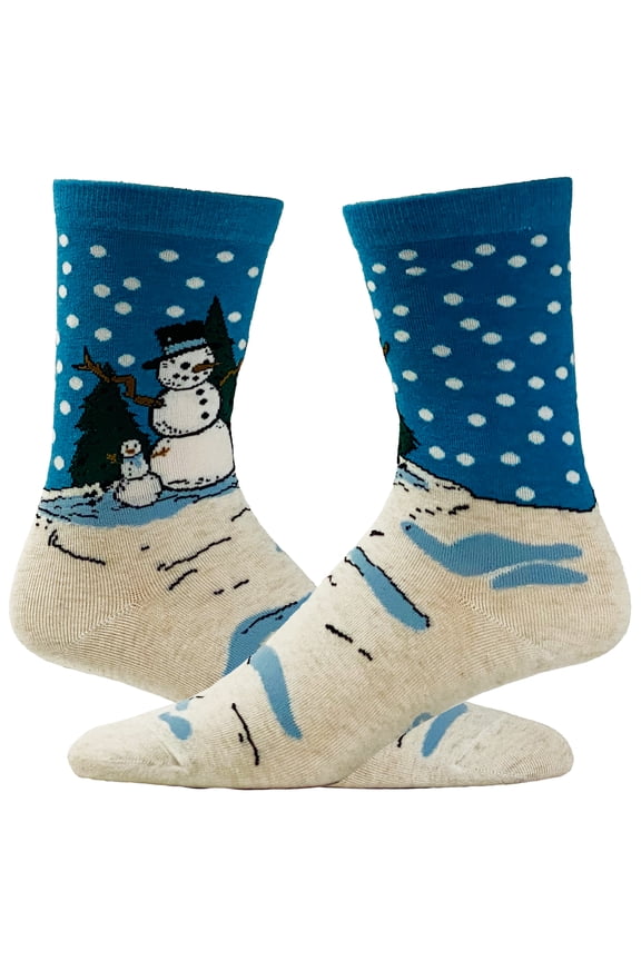 Youth Snowman Socks Cute Winter Weather Snow Holiday Christmas Party Festive Novelty Footwear