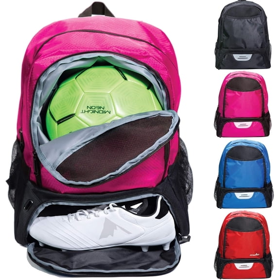 Youth Soccer Bag - Soccer Backpack & Bags for Basketball, Volleyball & Football | Includes Separate Cleat and Ball Compartment