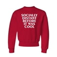 thumbnail image 1 of Youth Socially Distant Before It Was Cool Funny Crewneck Sweatshirt, 1 of 1