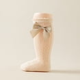 thumbnail image 1 of Youth Socks Girls Knee High Socks Bow Stockings Toddler Breathable Long Tube Knit Cute Socks Girls Slouch Socks Beige S, 1 of 3