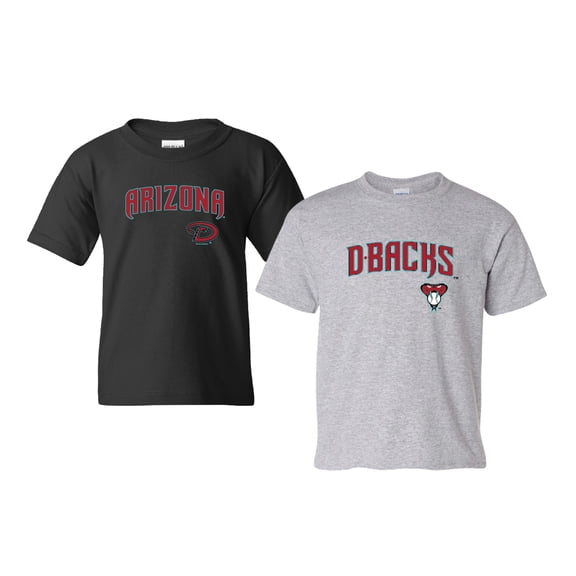 Youth Soft as a Grape Black/Heather Gray Arizona Diamondbacks 2-Pack Logo T-Shirt Set