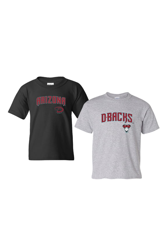 Youth Soft as a Grape Black/Heather Gray Arizona Diamondbacks 2-Pack Logo T-Shirt Set
