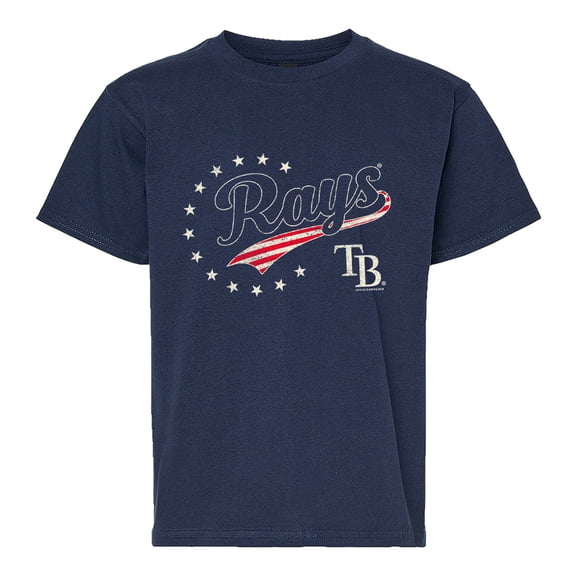 Youth Soft as a Grape Navy Tampa Bay Rays Americana T-Shirt