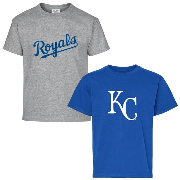 Youth Soft as a Grape Royal/Gray Kansas City Royals Two-Pack T-Shirt Set