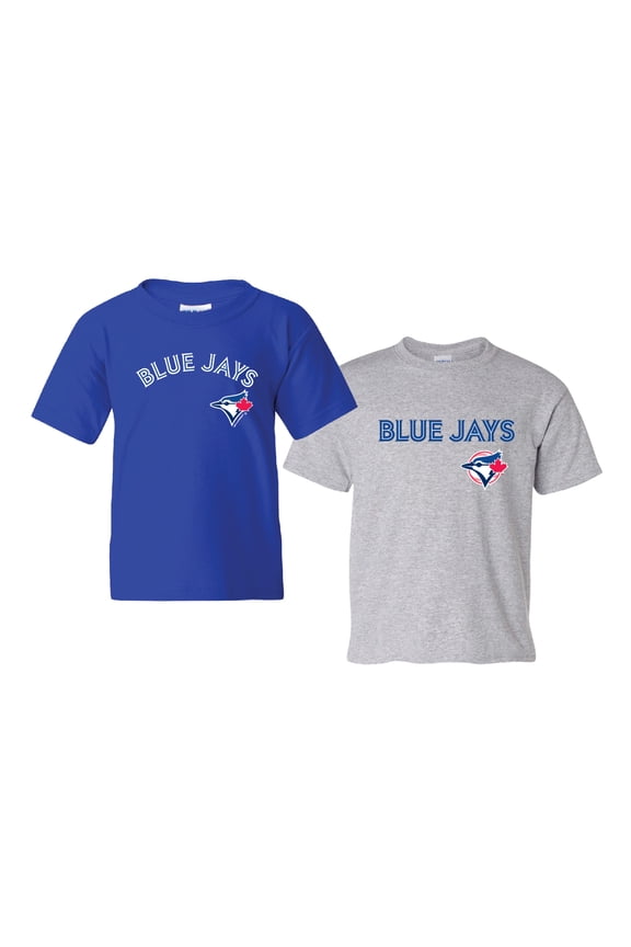 Youth Soft as a Grape Royal/Gray Toronto Blue Jays 2-Pack Logo T-Shirt Set